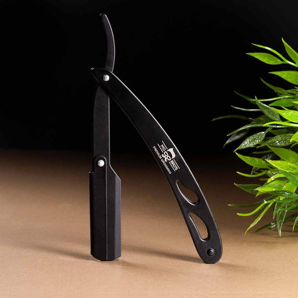 Black Straight Cut Throat Razor with Disposable Blade
