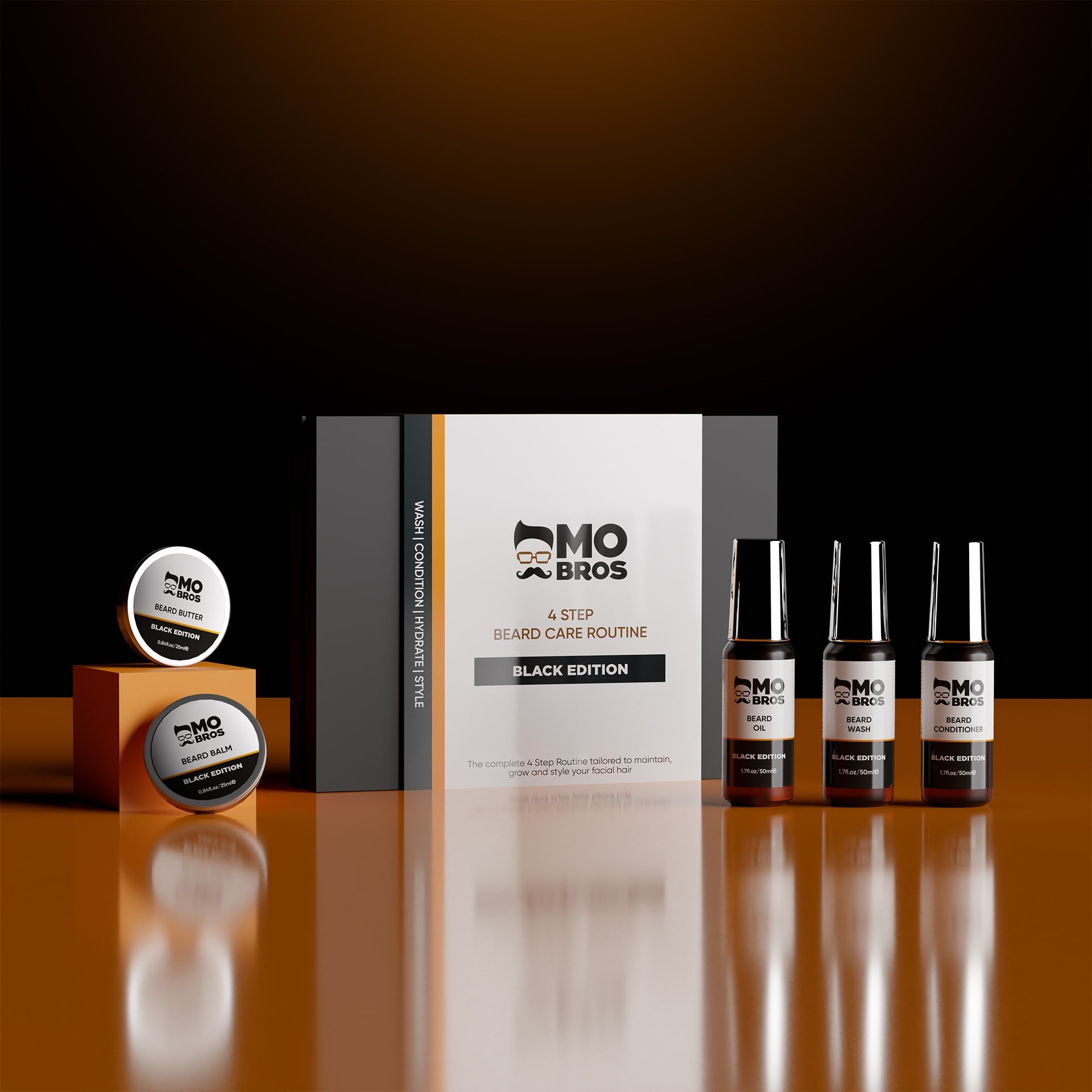 4 Step Beard Care Routine Kit - Black Cherry