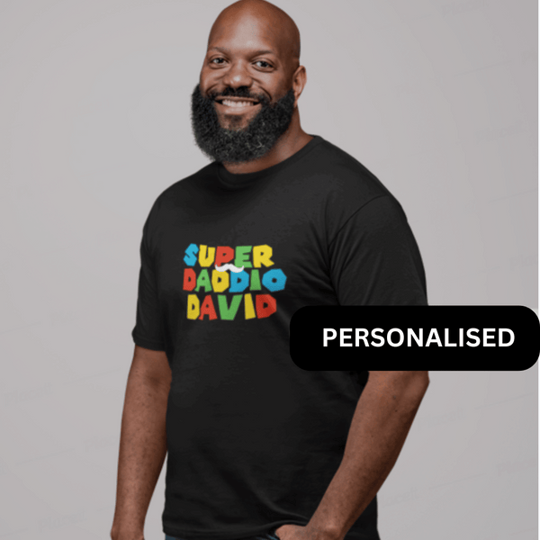 Super Daddio Personalised T Shirt Mo Bro s