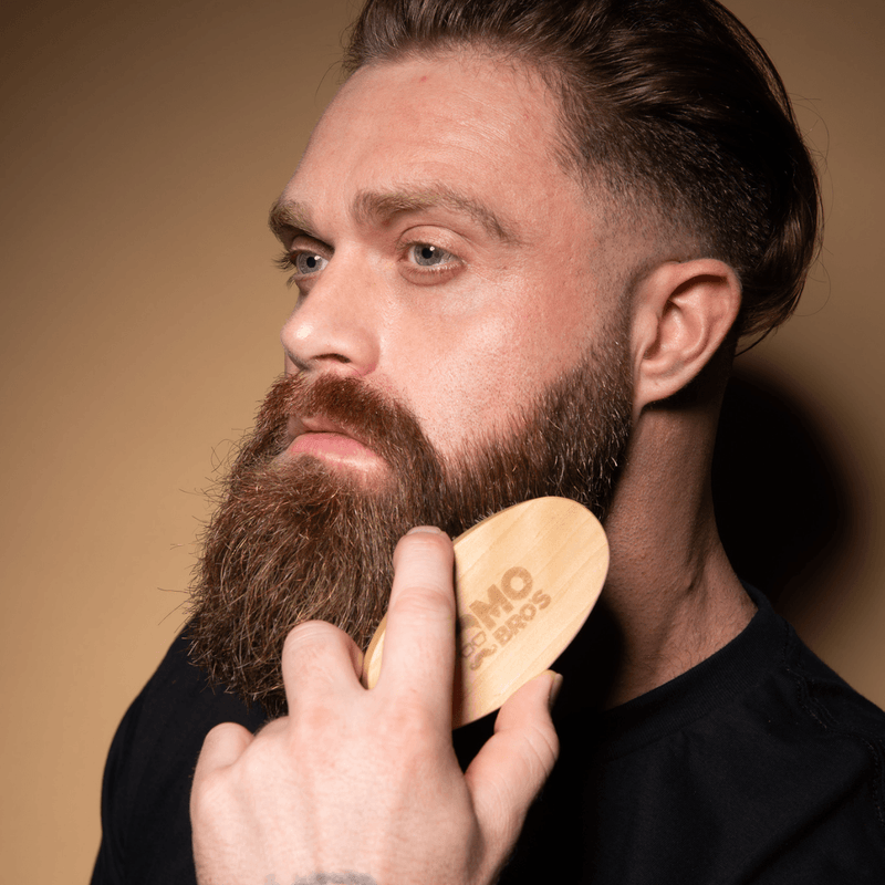 Beard Brush In Use