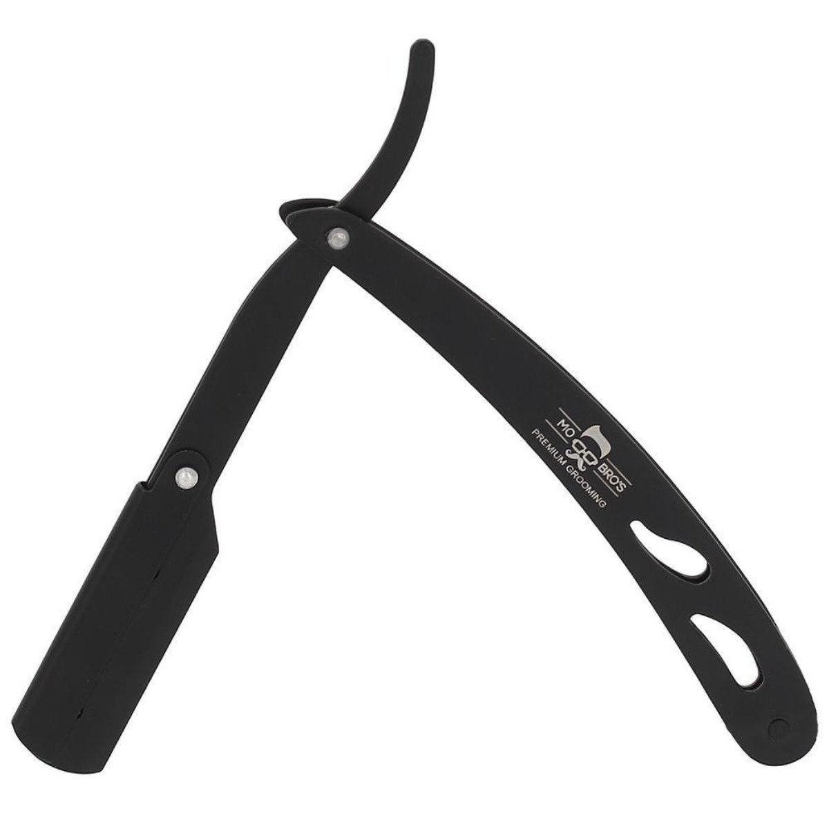 Black Straight Cut Throat Razor 5 Free Disposable Blades Mo Bro's