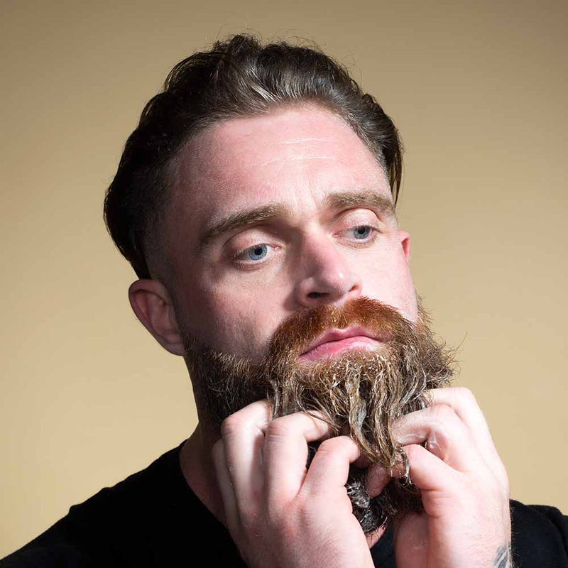 Man Using Beard Wash and Conditioner
