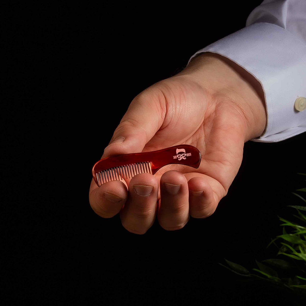 RED By Kiss Wooden Beard Comb For Men - Long Handle Detangler For Smooth Beard Styling Without Snagging